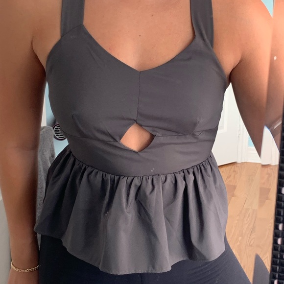 Grey Bow Open Back Top - Picture 5 of 7